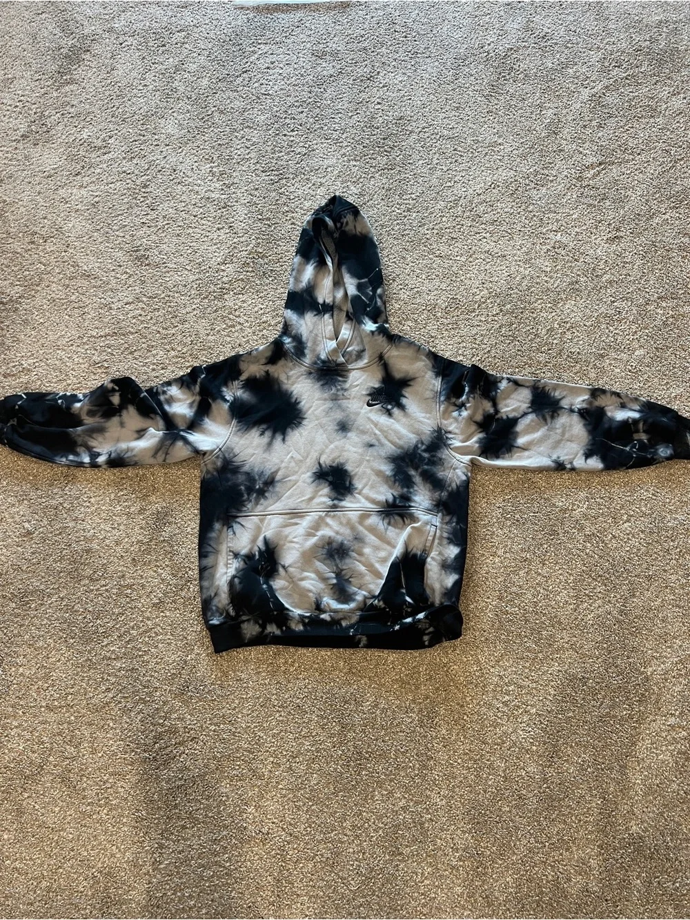 Nike Tie-Dye Navy & Cream Youth Hooded Sweatshirt